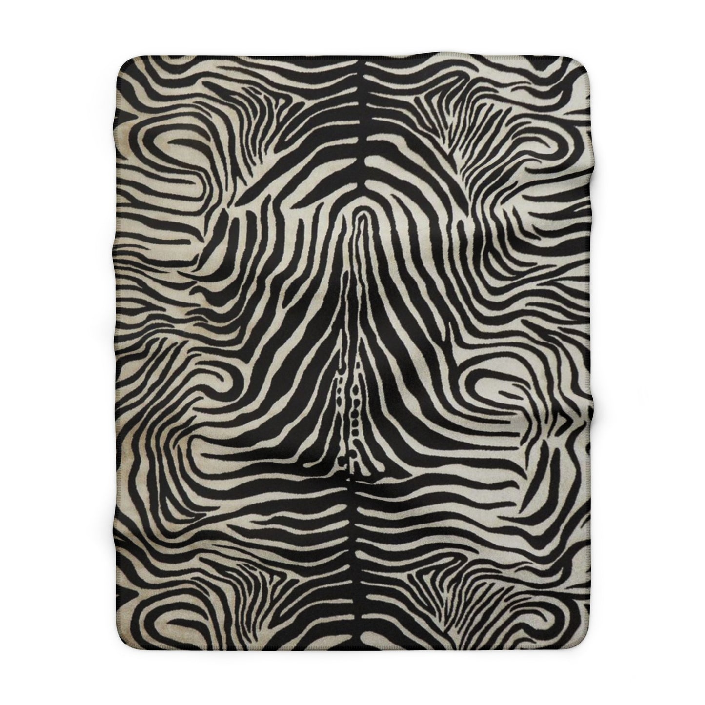 1Zebra Print Sherpa Fleece Blanket – Cozy Animal Print Throw for Living Room & Bedroom