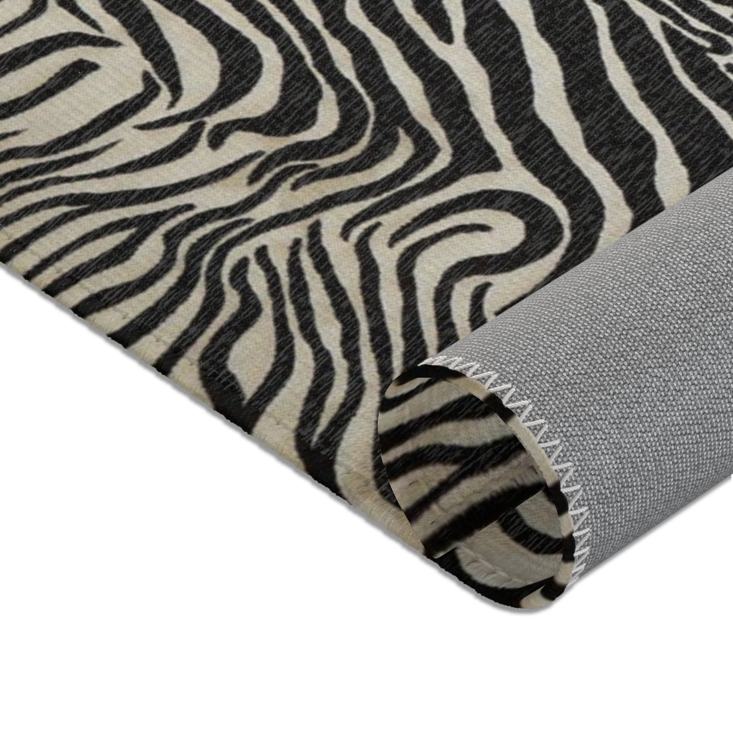 Zebra Print Area Rug — Black & Ivory Modern Animal-Print Accent Rug