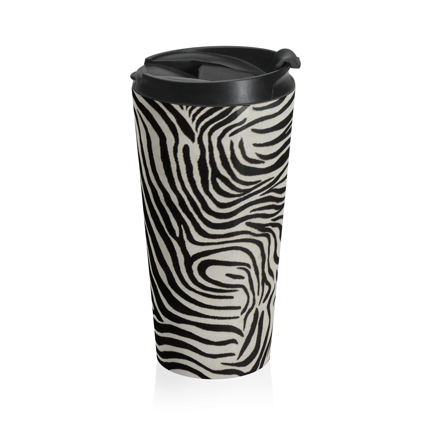 Zebra Print Stainless Steel Travel Mug — Insulated Animal Print Tumbler