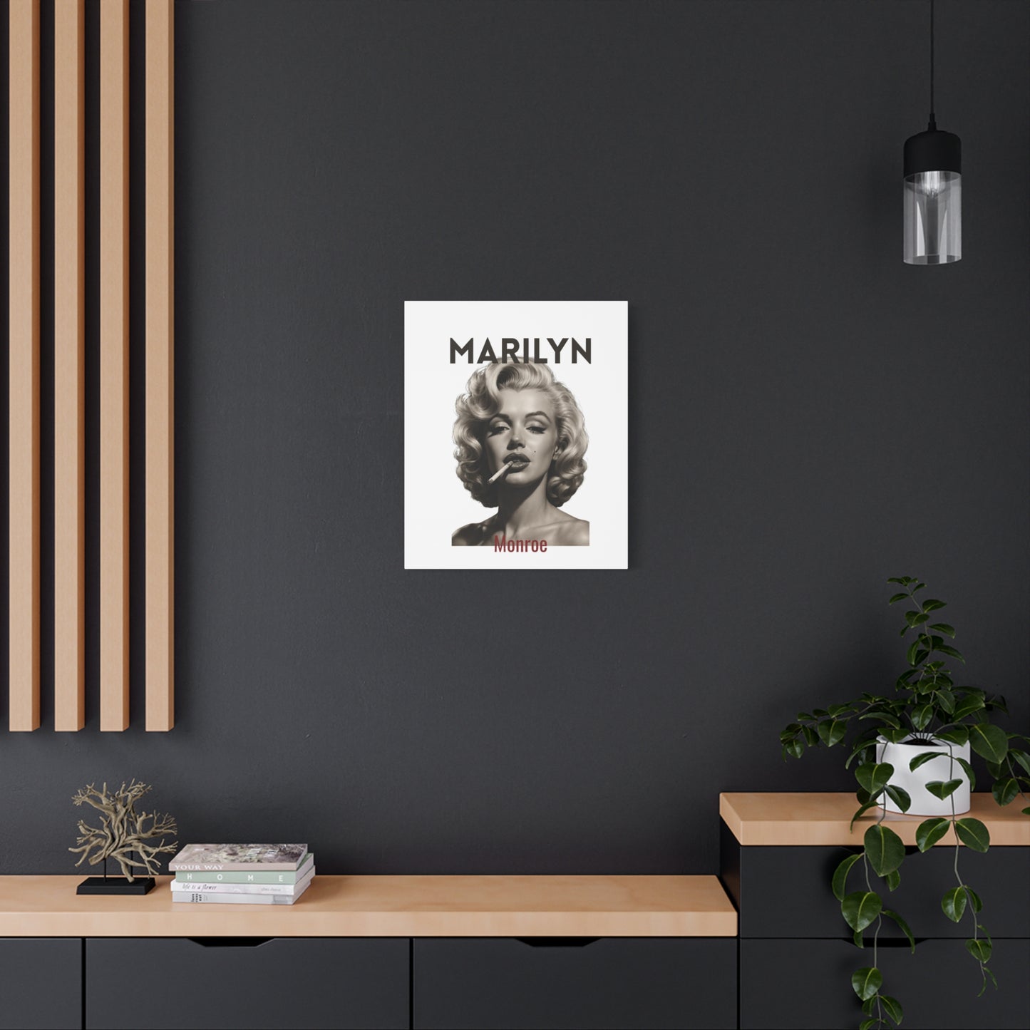 Matte Canvas Print - Retro Hollywood Glam Portrait ("MARILYN")