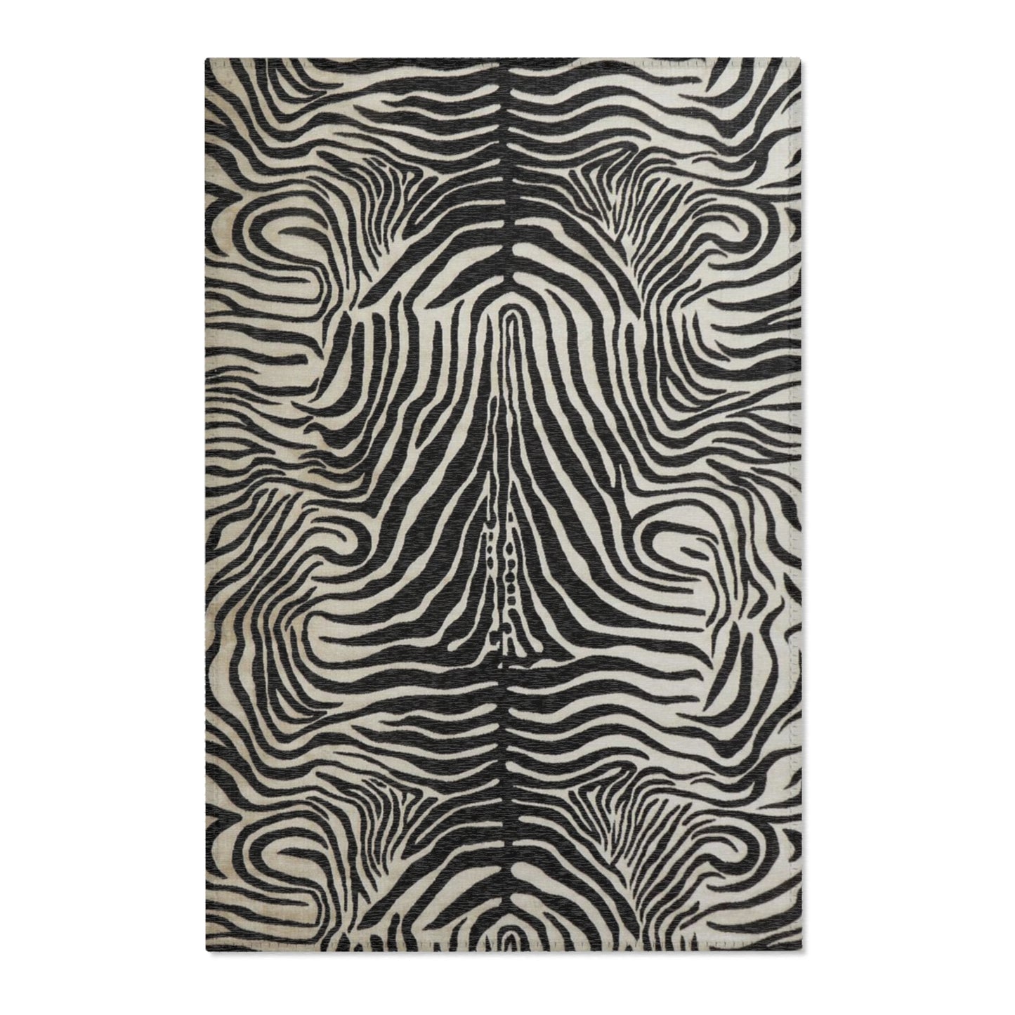 Zebra Print Area Rug — Black & Ivory Modern Animal-Print Accent Rug