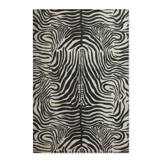 Zebra Print Area Rug — Black & Ivory Modern Animal-Print Accent Rug