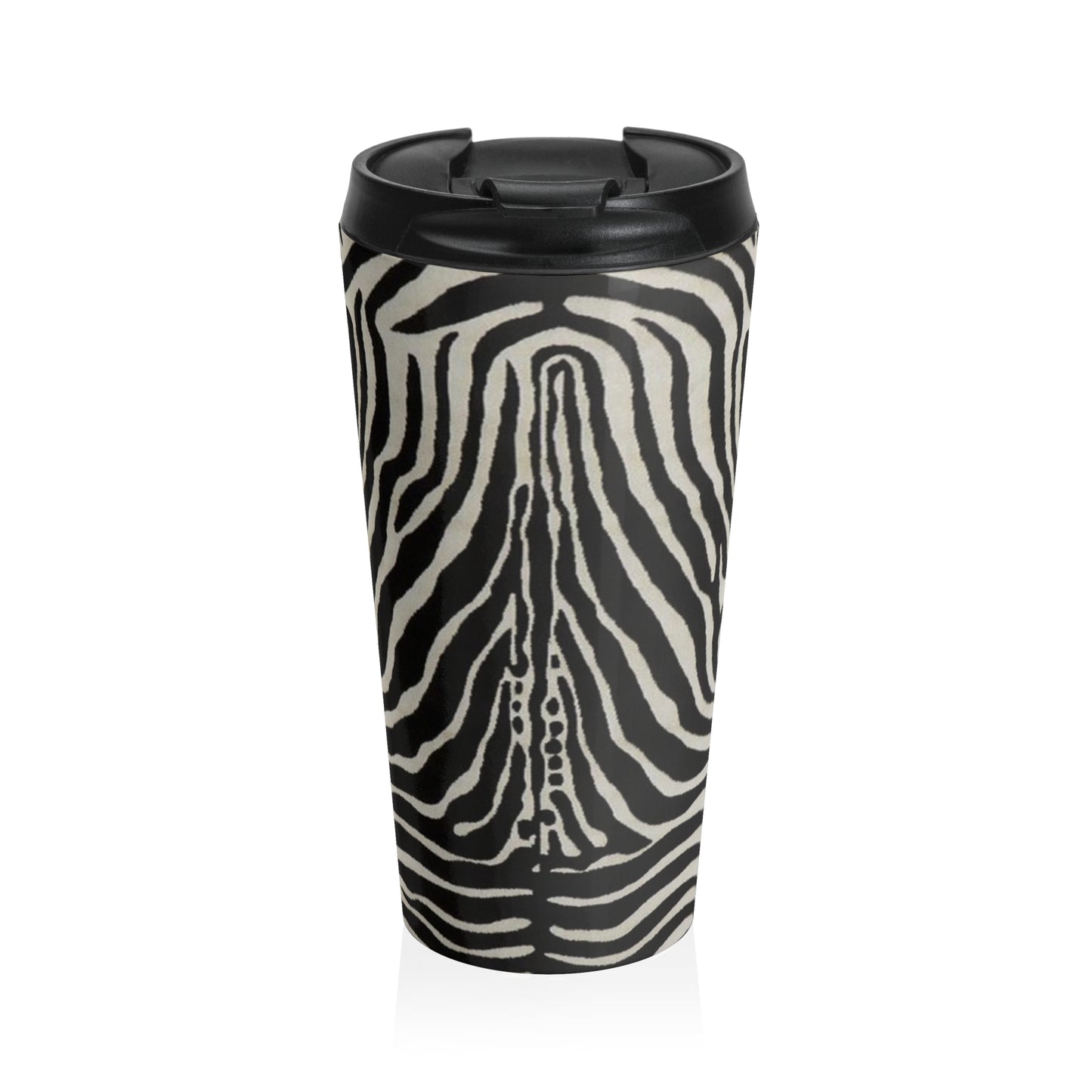 Zebra Print Stainless Steel Travel Mug — Insulated Animal Print Tumbler