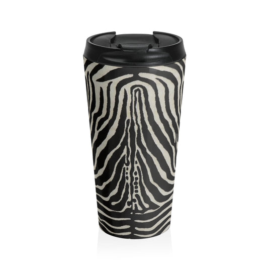 Zebra Print Stainless Steel Travel Mug — Insulated Animal Print Tumbler