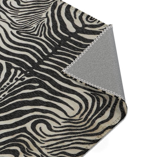 Zebra Print Area Rug — Black & Ivory Modern Animal-Print Accent Rug