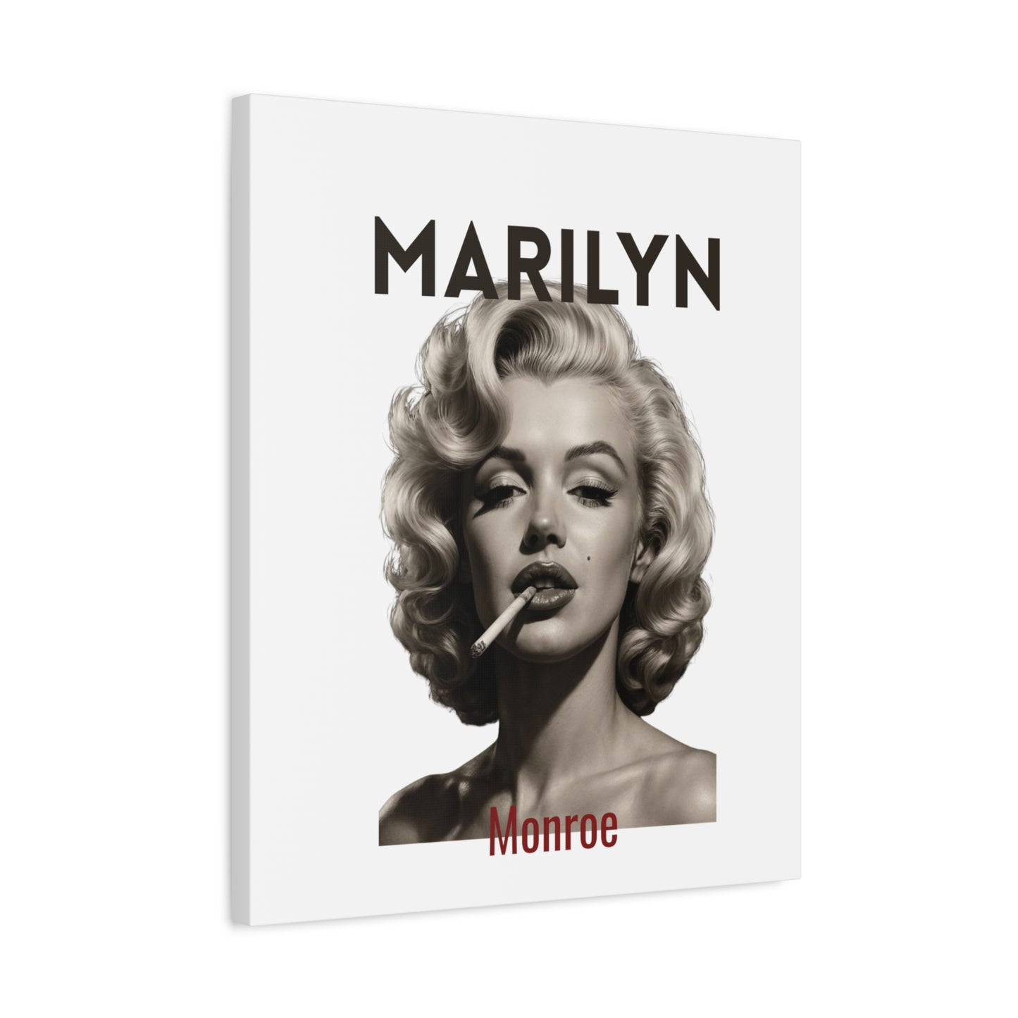 Matte Canvas Print - Retro Hollywood Glam Portrait ("MARILYN")