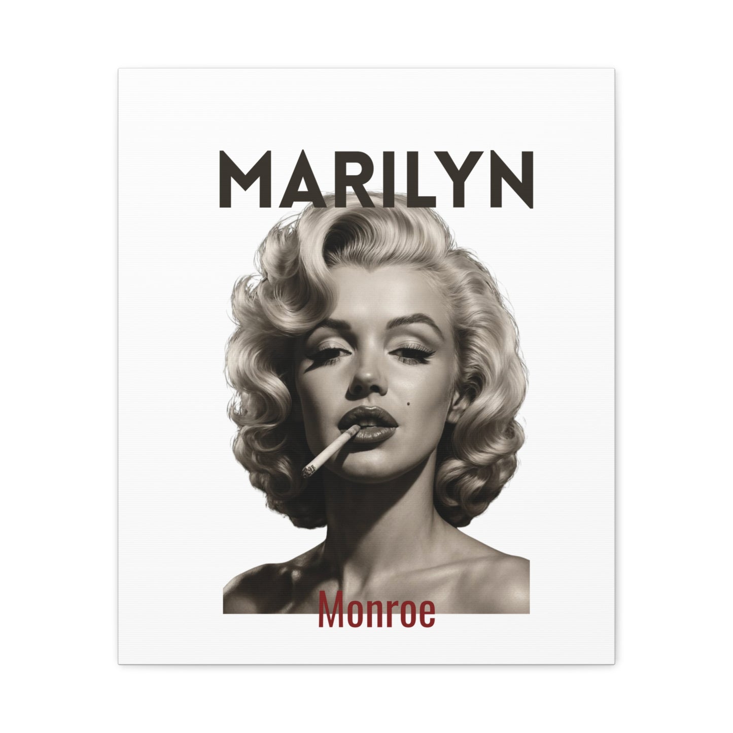 Matte Canvas Print - Retro Hollywood Glam Portrait ("MARILYN")