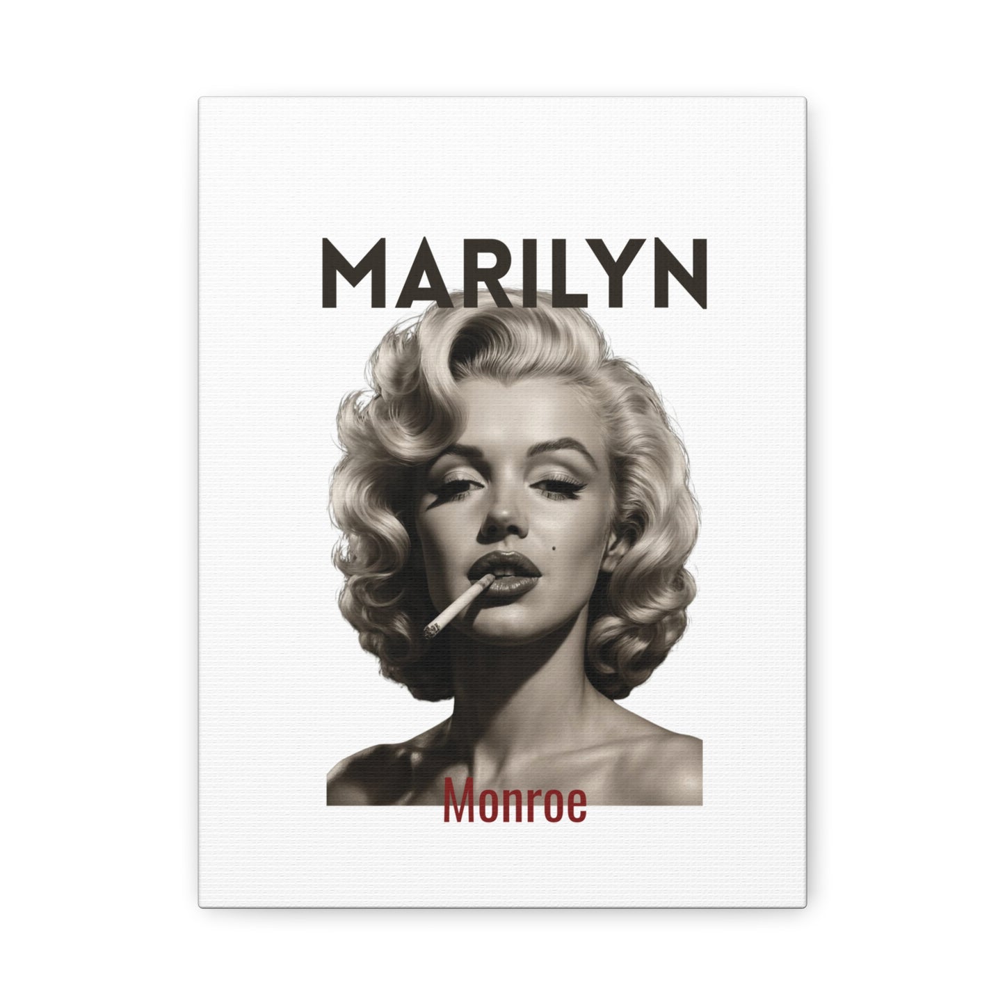 Matte Canvas Print - Retro Hollywood Glam Portrait ("MARILYN")