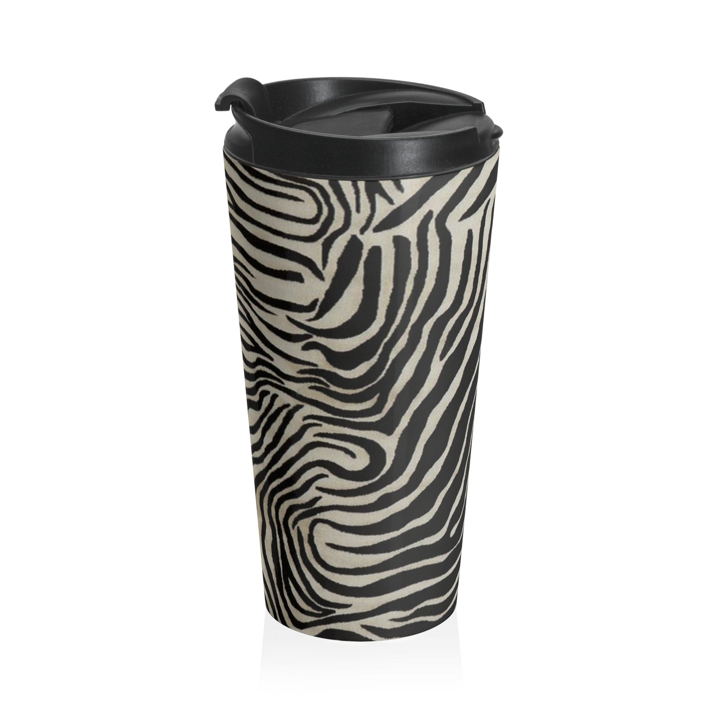 Zebra Print Stainless Steel Travel Mug — Insulated Animal Print Tumbler