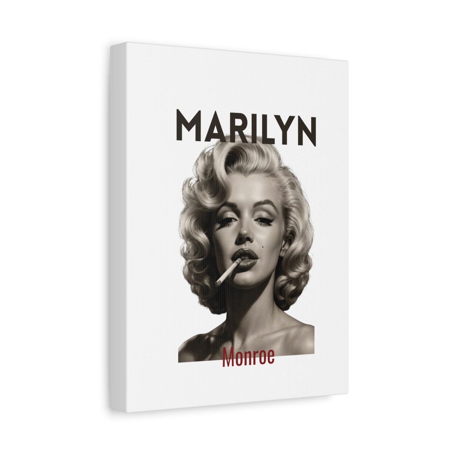 Matte Canvas Print - Retro Hollywood Glam Portrait ("MARILYN")