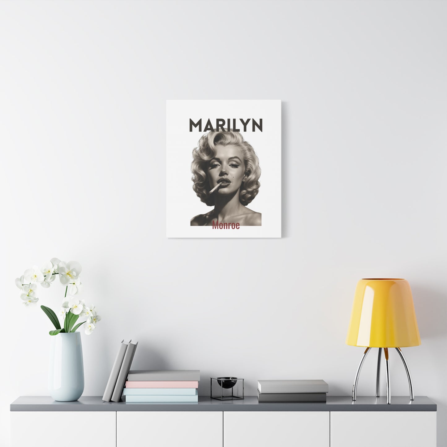 Matte Canvas Print - Retro Hollywood Glam Portrait ("MARILYN")