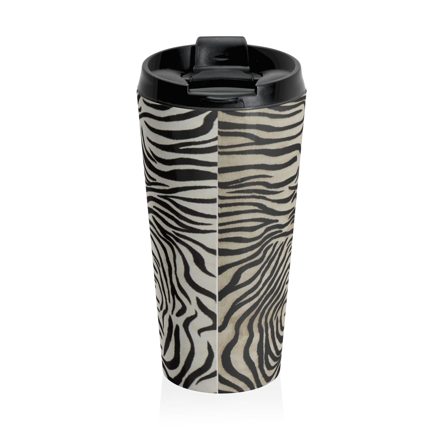 Zebra Print Stainless Steel Travel Mug — Insulated Animal Print Tumbler